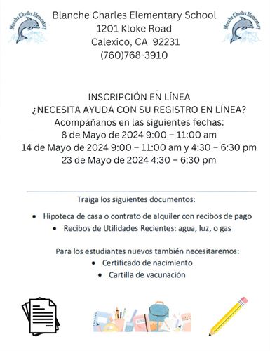 Registration flyer spanish